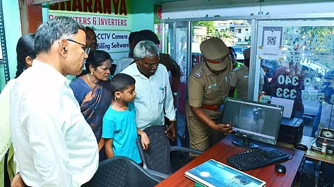 Officials showing CCTV footage of the leopard
