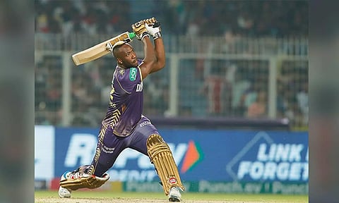 Andre Russell in action. (X/ IPL)
