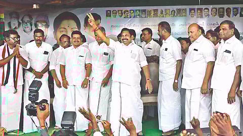 AIADMK general secretary Edappadi K Palaniswami campaigning in Karamadai near Coimbatore on Thursday