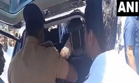 AIADMK leader Edappadi K Palaniswami's car checked by poll officials (ANI)