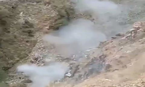 Screengrab of Viral Video of blast in Besham (ANI)