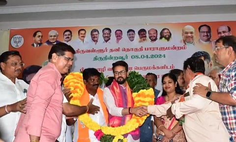 Anurag Singh Thakur attend Road Show in North Chennai (Photo: X)