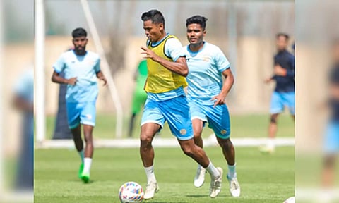 Punjab FC players during their training session (IANS)