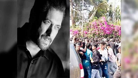 Salman Khan, Fans outside Galaxy residence (Photo/ANI)