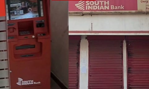 ATM machine and South Indian Bank branch in Padppai (Thanthi TV screengrab)
