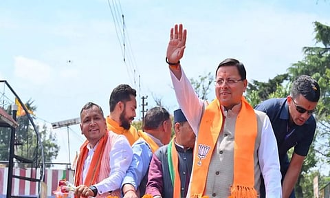 Chief Minister Pushkar Singh Dhami addressed a public rally (ANI)