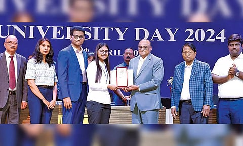 Madras High Court Judge Sunder Mohan distributed prizes to students on Saturday