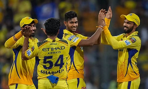 Chennai Super Kings players(PTI)