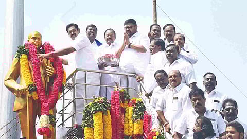 Edappadi K Palaniswami on Sunday garlanded the statue of Dr BR Ambedkar on his 134 birth anniversary in Salem