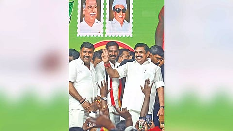 Edappadi Palaniswami seeking votes for alliance partner DMDK’s candidate at Chennai Central
