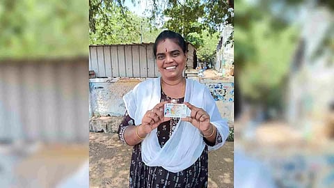 Nalini received her Election Photo Identity Card (EPIC)