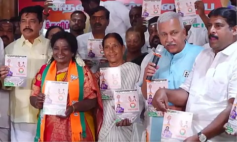 Tamilisai Soundararajan released the BJP election manifesto for the South Chennai constituency