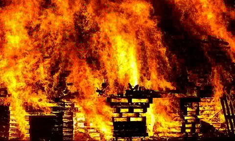 Fire accident at Reay Road, Mumbai (ANI)