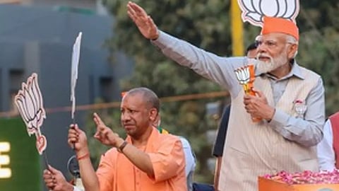 PM Modi and UP CM Yogi Adityanath during an election campaign
