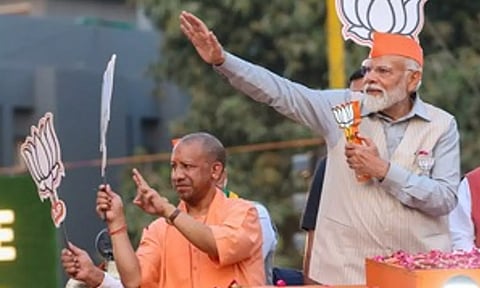 PM Modi &amp; CM Yogi Adityanath During Election Campaign (IANS)