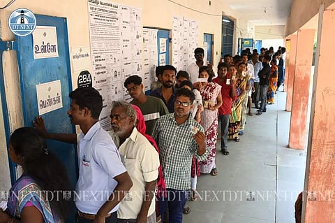 Voters wait to cast their votes (Image credits: Justin George)