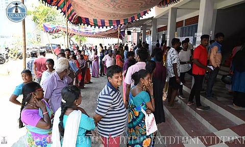 Voters waiting to cast their votes in South Chennai (Photo: Justin George)