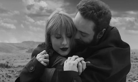 Taylor Swift, Post Malone in a still from 'Fortnight'&nbsp;