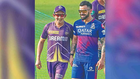 Royal Challengers Bengaluru player Virat Kohli with Kolkata Knight Riders mentor Gautam Gambhir