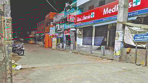 The speed breaker laid on Sethurayar Street by its residents