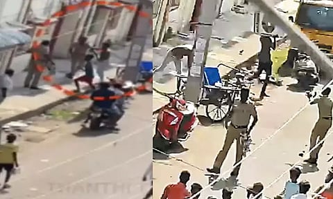 Visuals of three youths attacked patrol cops in Kannagi Nagar (Dailythanthi)