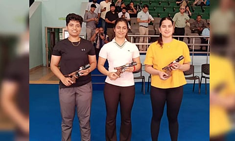 Olympians Manu Bhaker and Anish Bhanwala remained on course for a second successive win (IANS)