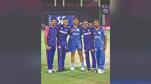 Mumbai and Rajasthan players on the eve of their clash