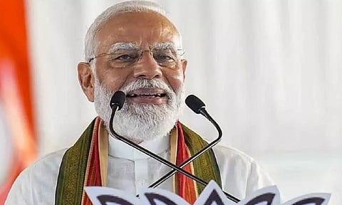 Prime Minister Narendra Modi Addresses a public meeting ahead of Lok Sabha Elections ( PTI)