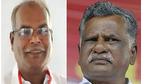 CPM state secretary K Balakrishnan and CPI state secretary R Mutharasan