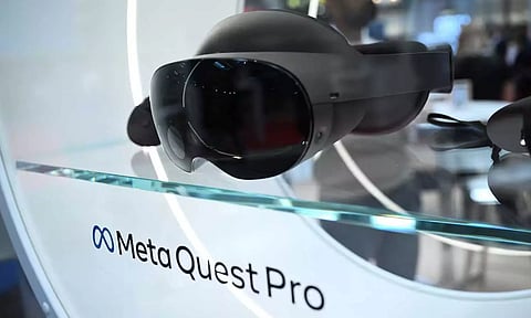 Meta Quest Pro goggles are displayed during a trade fair in Hannover Messe, in Hanover, Germany (Reuters)&nbsp;