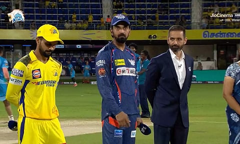 Ruturaj Gaikwad and KL Rahul during the toss (Screengrab)