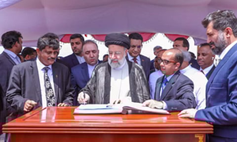 &nbsp;Iranian President Ebrahim Raisi and Sri Lanka President Ranil Wickremesinghe (IANS)&nbsp;