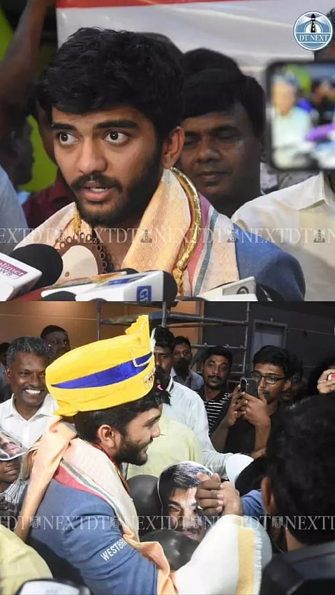 The Chess federation and fans hailed Chennai's young champion  D Gukesh on his return after his success in Canada.