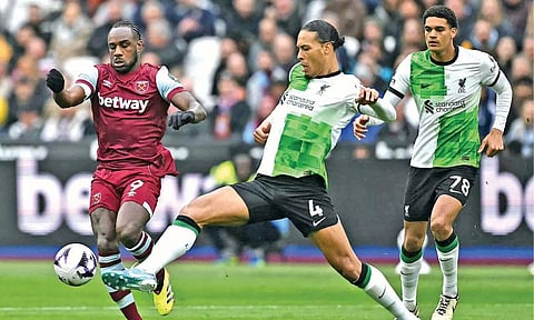 Michail Antonio (L) scored the winner for West Ham