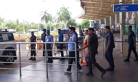 Tamil Nadu Chief Minister MK Stalin arrived at Madurai Airport&nbsp;