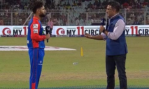 Rishabh Pant during the toss (Screengrab)