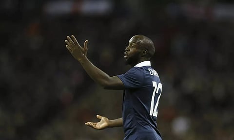 France’s Lassana Diarra reacts during the international friendly soccer match between England and France at Wembley Stadium&nbsp;