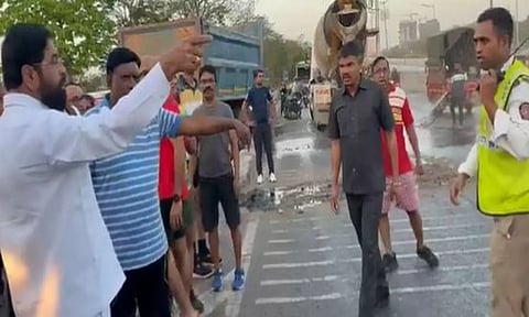 Maharashtra Chief Minister Eknath Shinde at the spot(ANI)