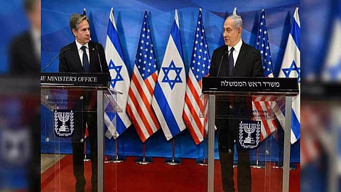 US Secretary of State Antony Blinken and Israel Prime Minister Benjamin Netanyahu (Credit: Benjamin Netanyahu/Twitter)