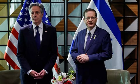 U.S. Secretary of State Antony Blinken &amp; Israeli President Isaac Herzog (Reuters)