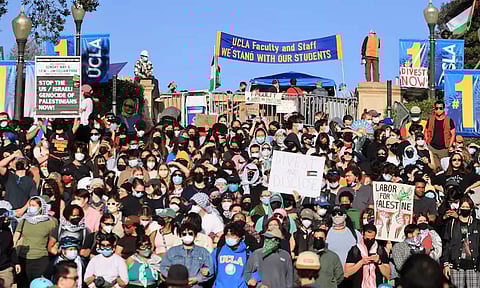 People gather at the University of California Los Angeles (Reuters)
