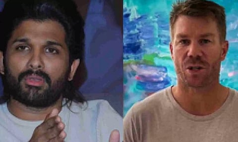 Allu Arjun promises to teach 'Pushpa Pushpa' step to David Warner (Credit: IANS)