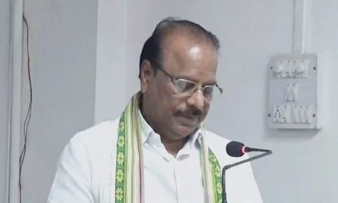 Tripura Governor Indrasena Reddy Nallu speaking at a blood donation camp in Agartala (ANI)