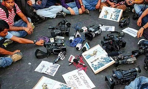 File image of a protest against attacks on journalists (Credits: Pixabay)