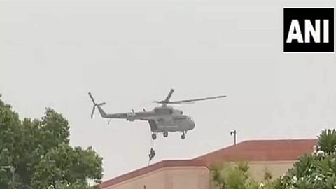 Security forces conduct mock drill at the Parliament building (Photo/ANI)