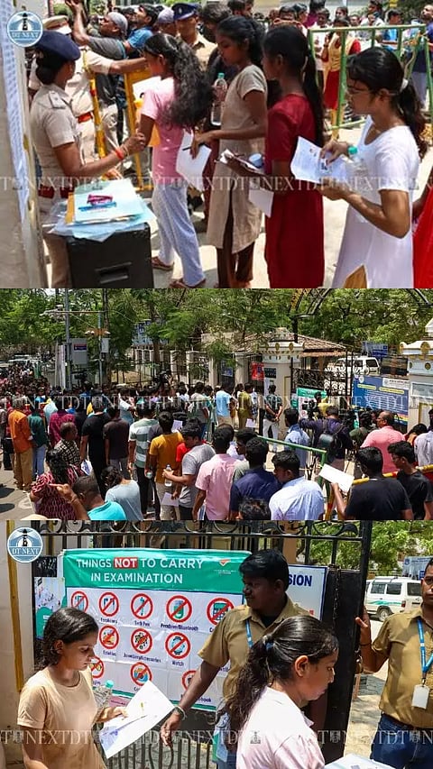 Students attend NEET Exam at ASAN Memorial Senior Secondary School,at Thousand Lights, Chennai