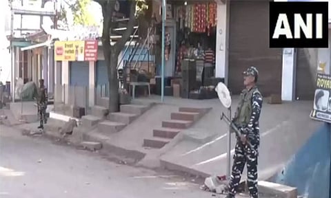 Visuals of security checking by Indian Army personnel in the Poonch district (ANI)