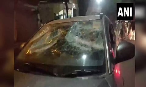 Vehicles parked outside Congress party in Gauriganj Vandalised on Sunday night (ANI)&nbsp;