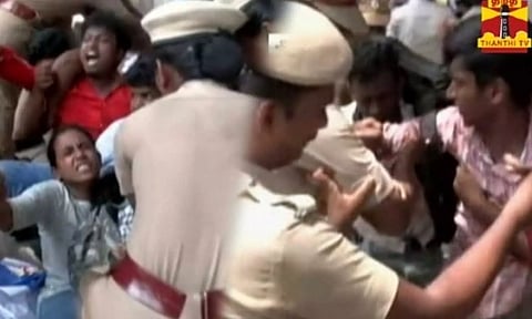 Visuals from the spot (Screengrab: Thanthi TV)