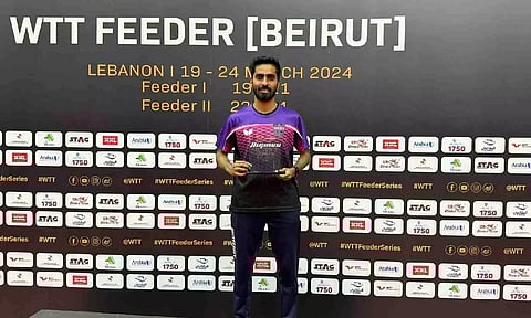 Sathiyan Gnanasekaran had leaped 43 places from 103 to world rank 60 after winning the Beirut title
